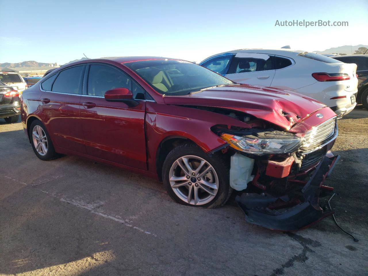 2018 Ford Fusion Se Red vin: 3FA6P0HD1JR260718