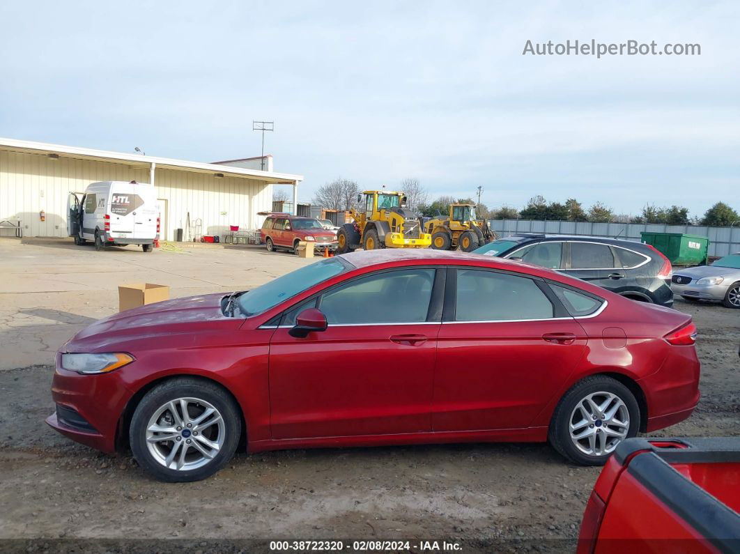 2018 Ford Fusion Se Red vin: 3FA6P0HD1JR267054