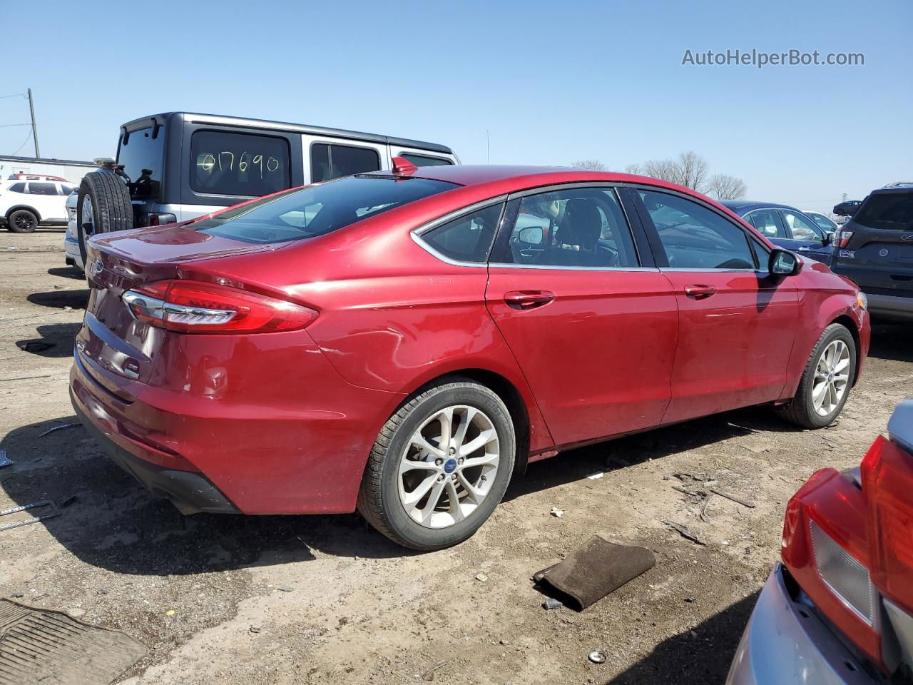 2019 Ford Fusion Se Red vin: 3FA6P0HD1KR110724