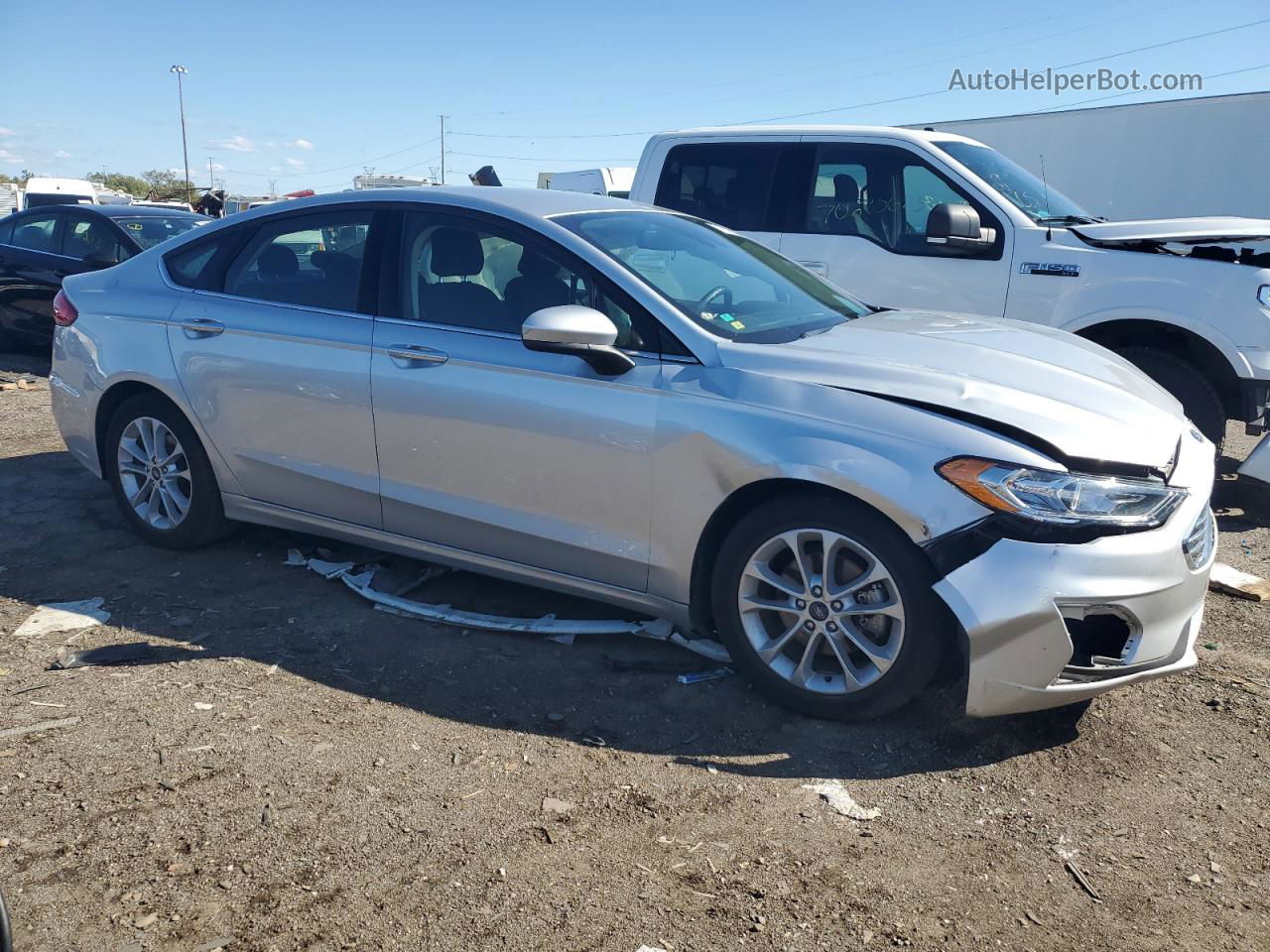 2019 Ford Fusion Se Silver vin: 3FA6P0HD1KR217563