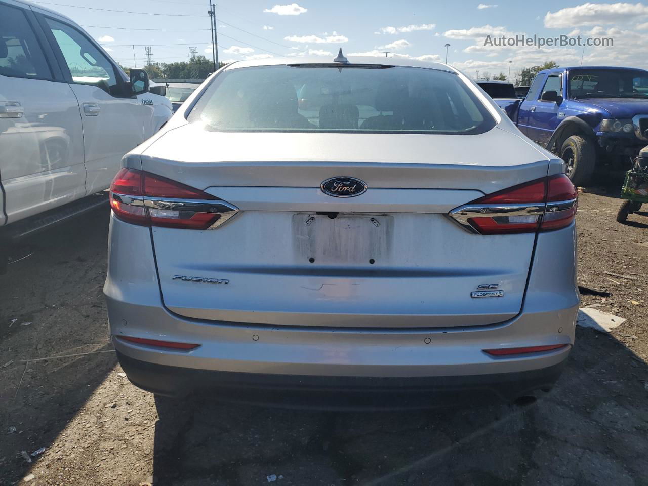 2019 Ford Fusion Se Silver vin: 3FA6P0HD1KR217563