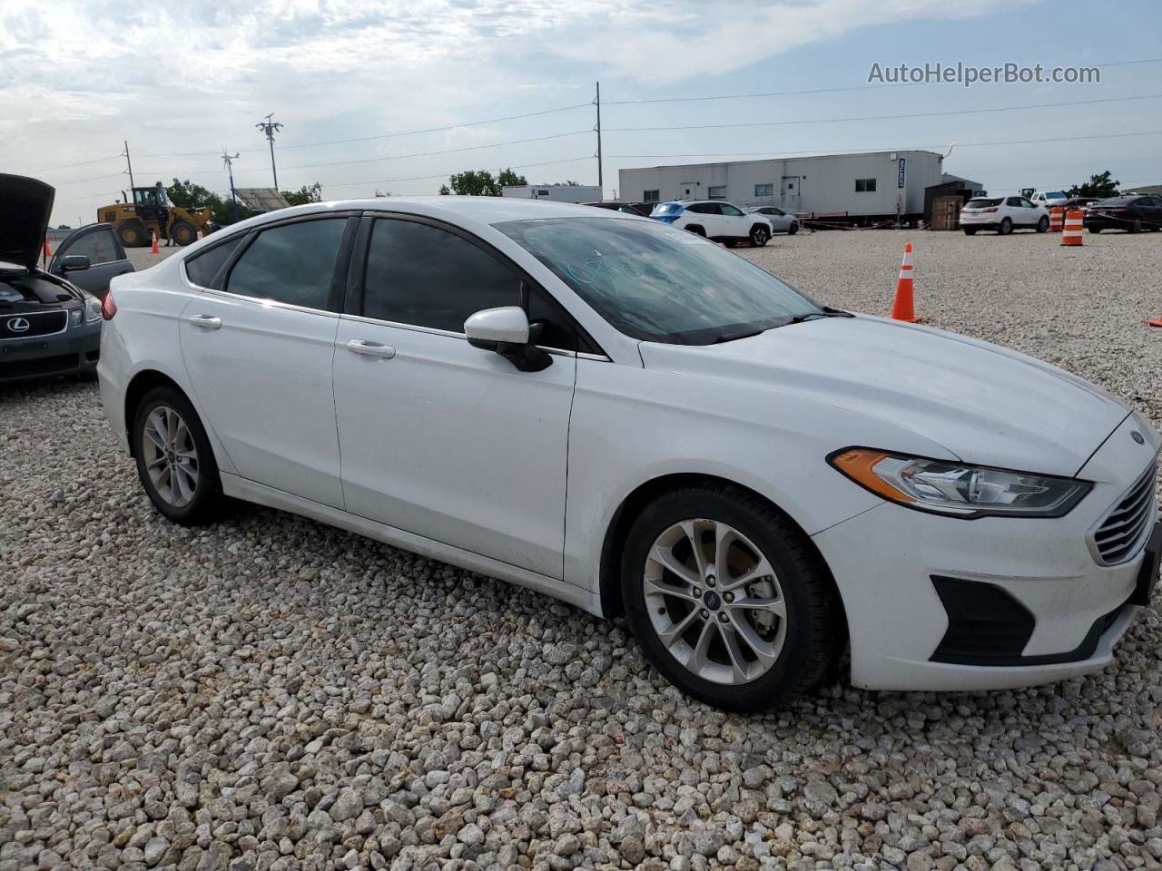 2019 Ford Fusion Se White vin: 3FA6P0HD1KR231608