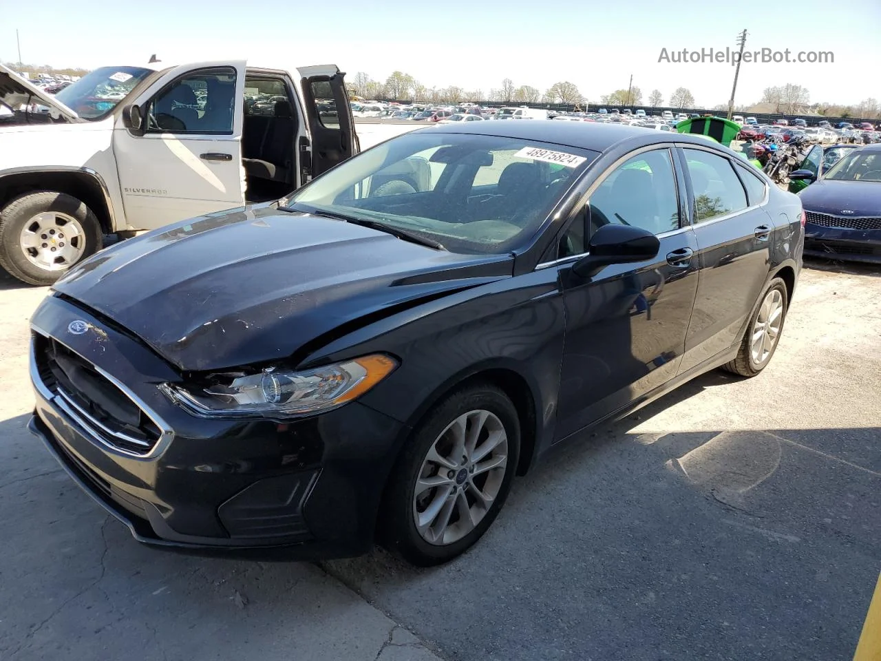 2019 Ford Fusion Se Black vin: 3FA6P0HD1KR239658