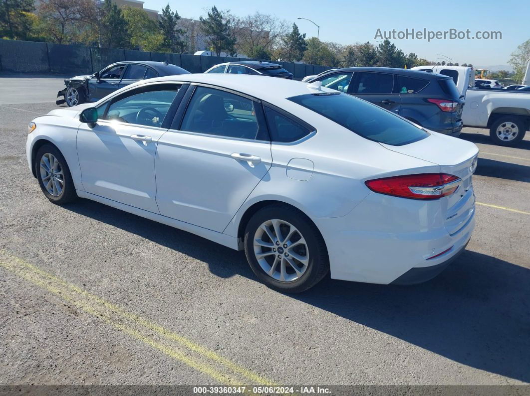 2019 Ford Fusion Se White vin: 3FA6P0HD1KR268853