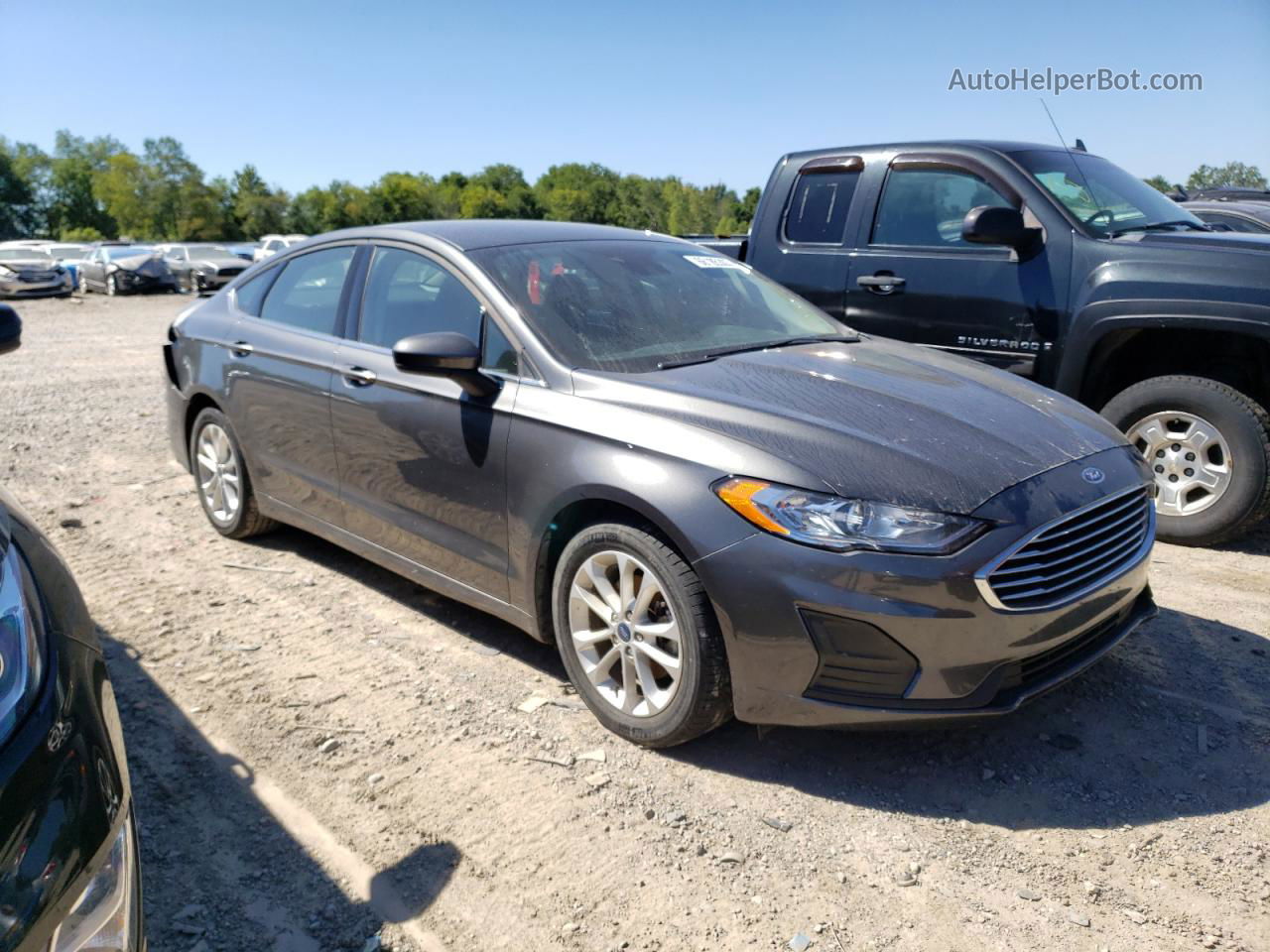 2020 Ford Fusion Se Gray vin: 3FA6P0HD1LR166681