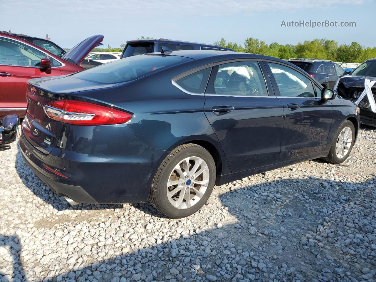 2020 Ford Fusion Se Синий vin: 3FA6P0HD1LR254758