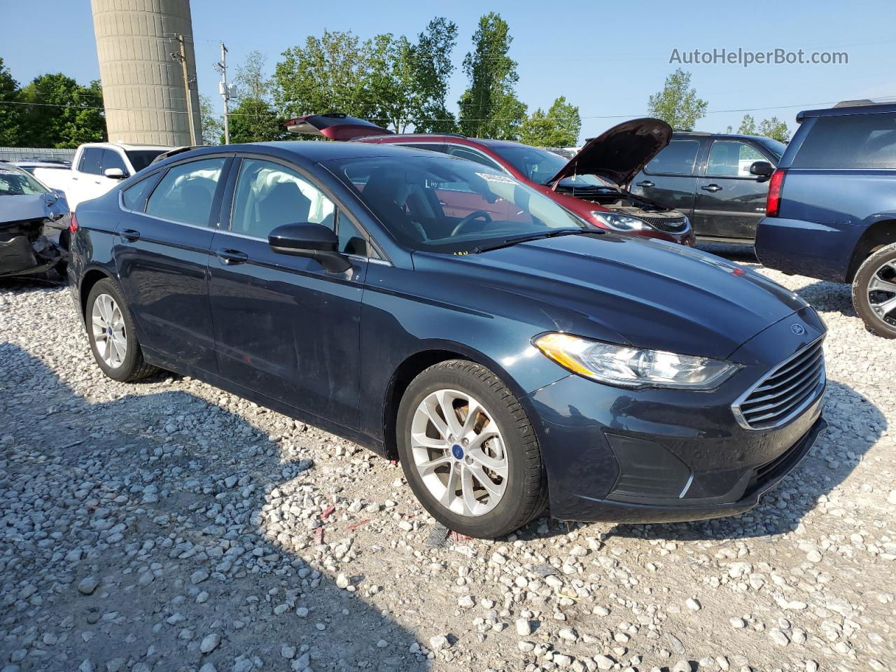 2020 Ford Fusion Se Синий vin: 3FA6P0HD1LR254758