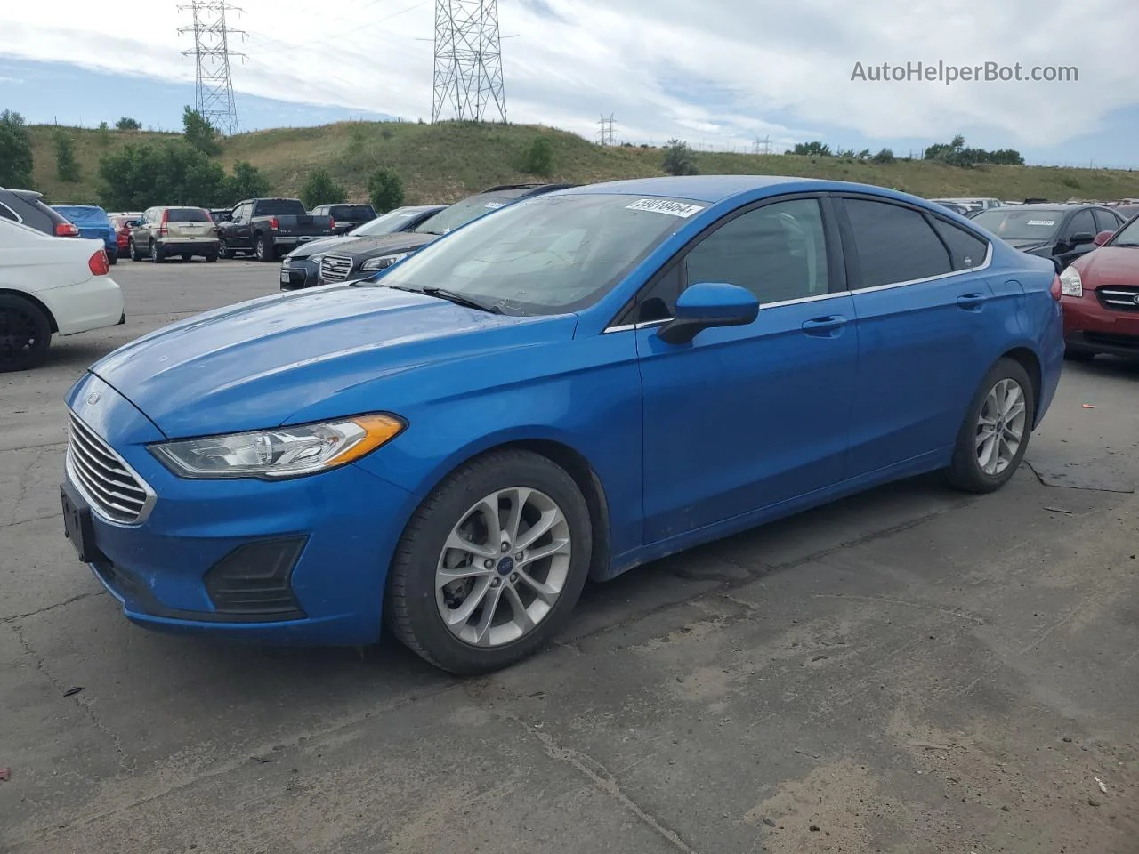 2020 Ford Fusion Se Blue vin: 3FA6P0HD1LR259457