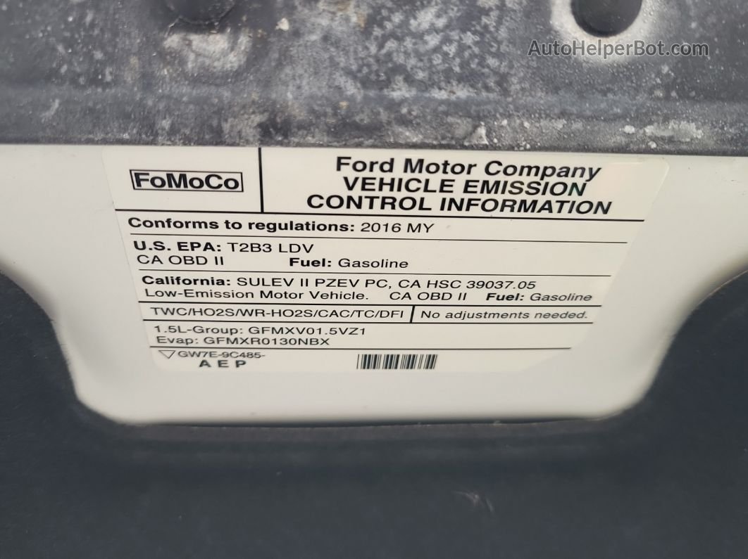 2016 Ford Fusion Se Unknown vin: 3FA6P0HD2GR308476