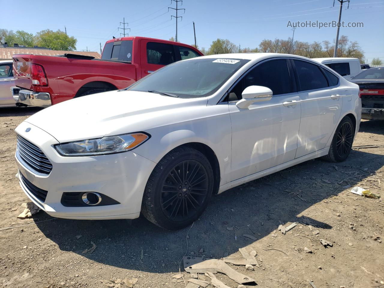 2016 Ford Fusion Se White vin: 3FA6P0HD2GR313127