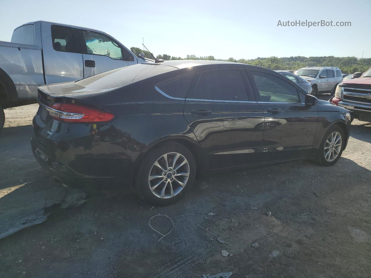 2017 Ford Fusion Se Black vin: 3FA6P0HD2HR129288