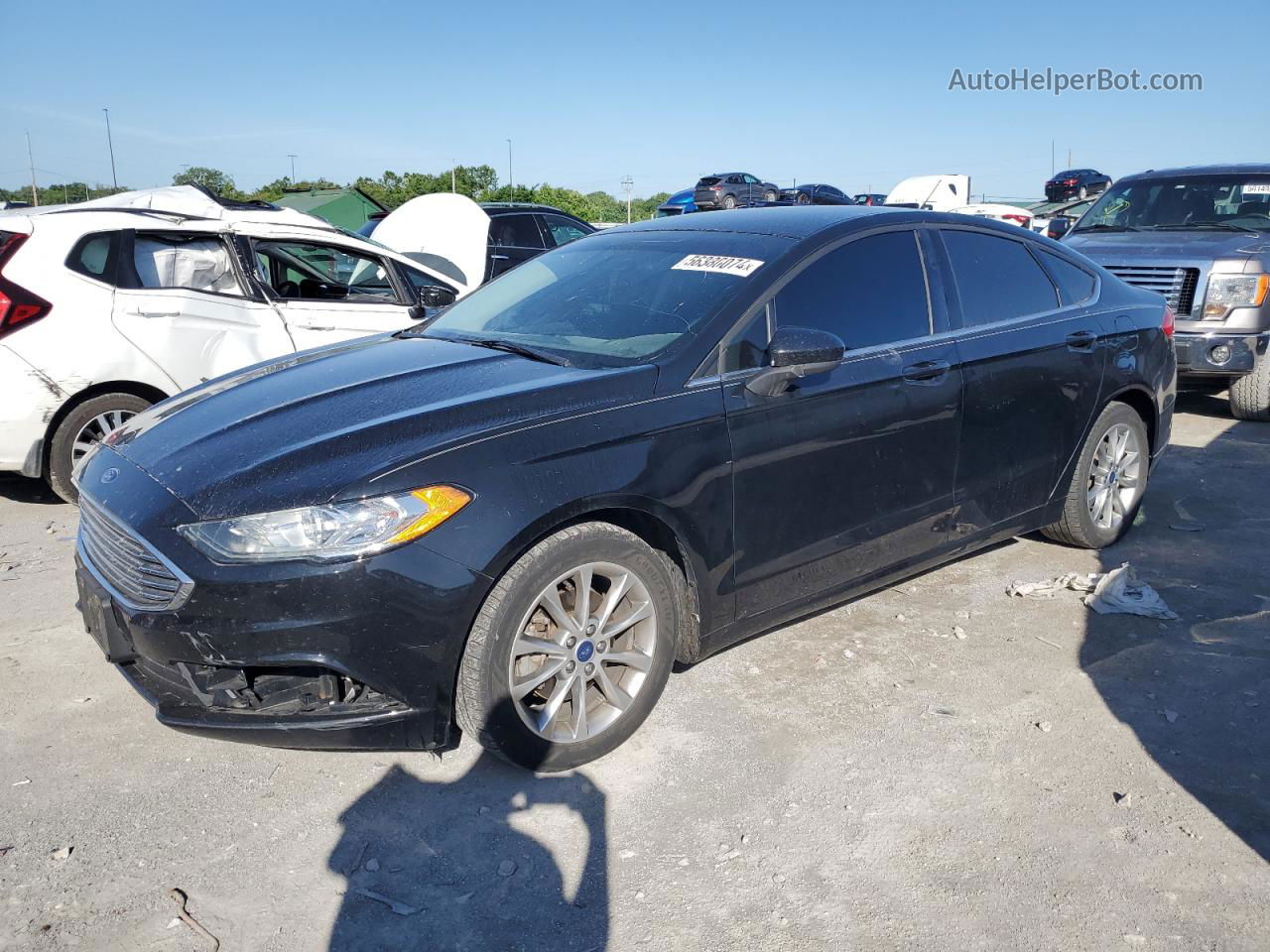 2017 Ford Fusion Se Black vin: 3FA6P0HD2HR129288