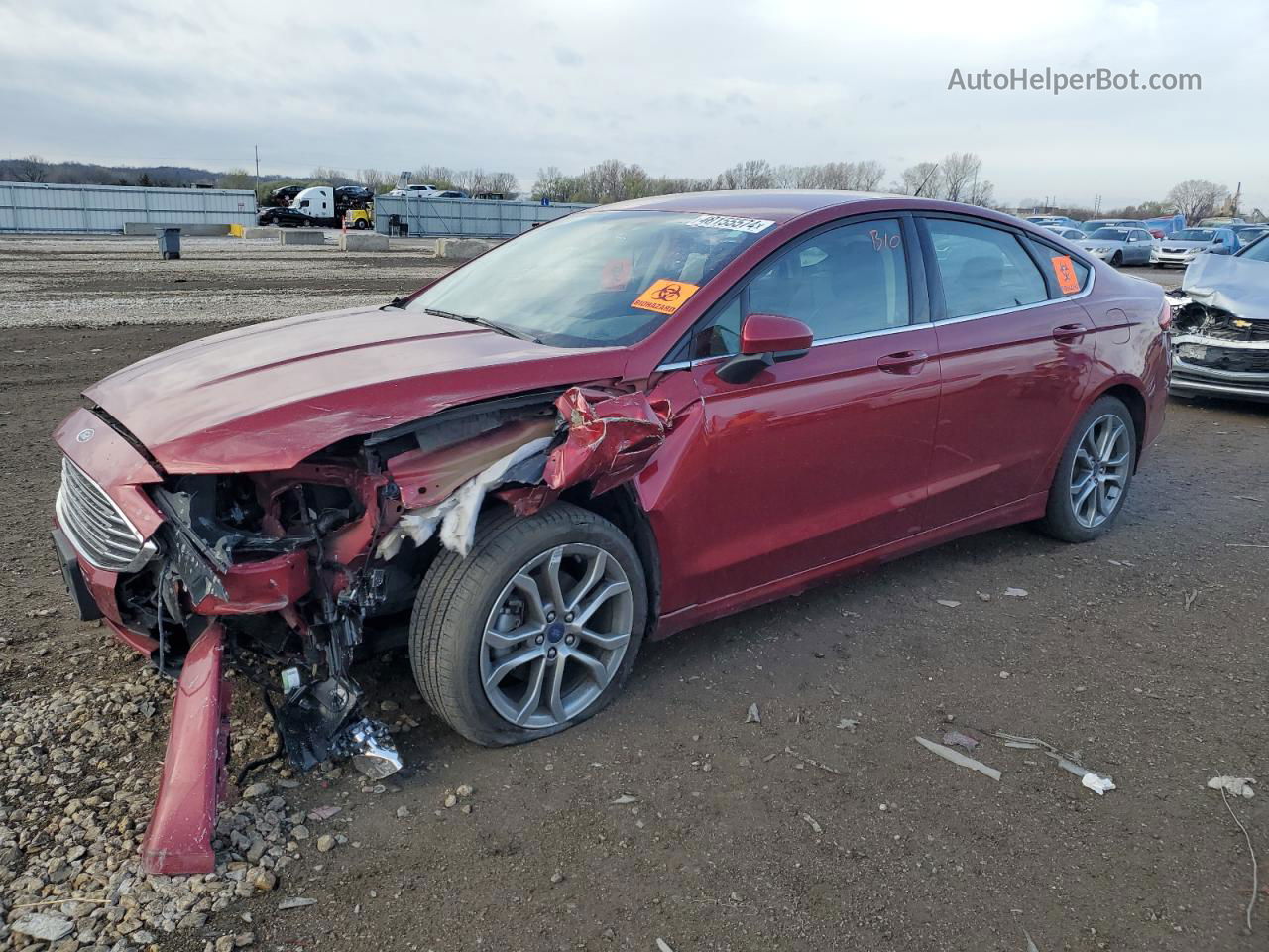 2017 Ford Fusion Se Red vin: 3FA6P0HD2HR179365