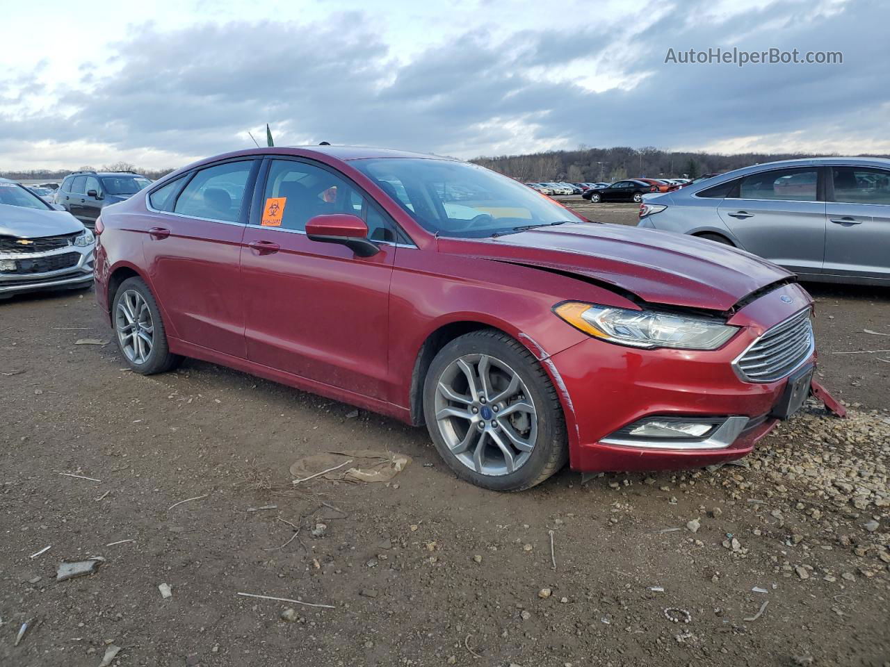 2017 Ford Fusion Se Red vin: 3FA6P0HD2HR179365