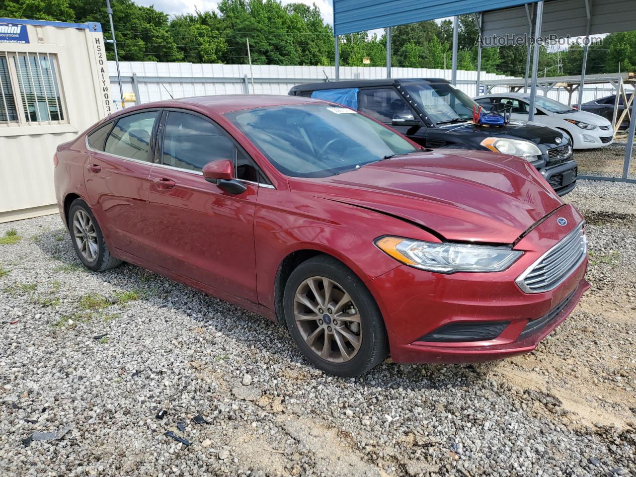 2017 Ford Fusion Se Red vin: 3FA6P0HD2HR269907