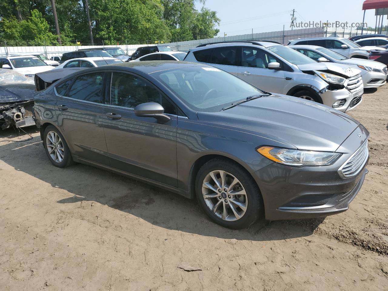 2017 Ford Fusion Se Gray vin: 3FA6P0HD2HR332410