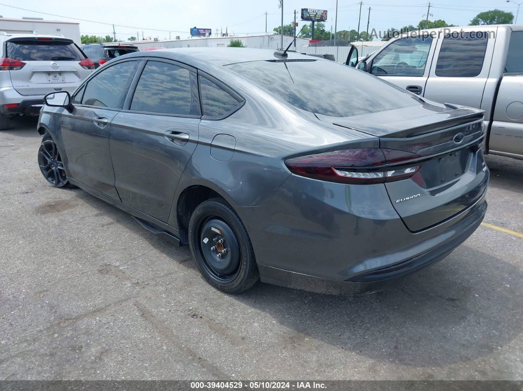 2018 Ford Fusion Se Gray vin: 3FA6P0HD2JR127319