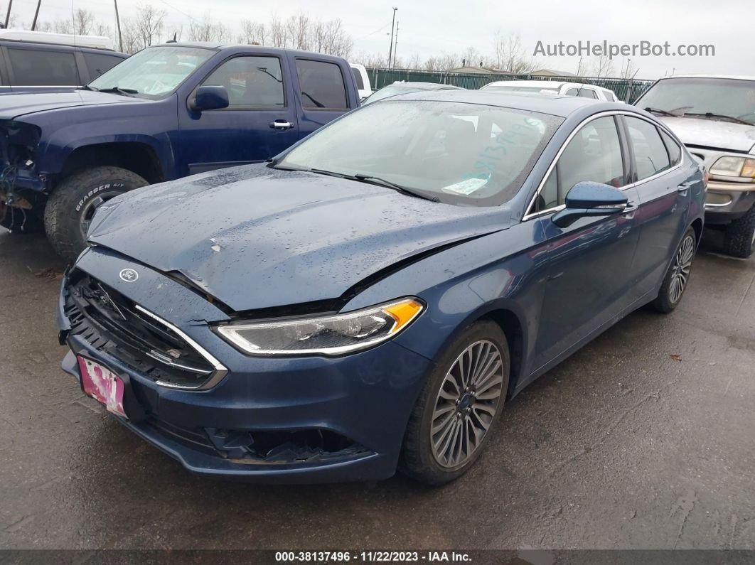 2018 Ford Fusion Se Blue vin: 3FA6P0HD2JR153600