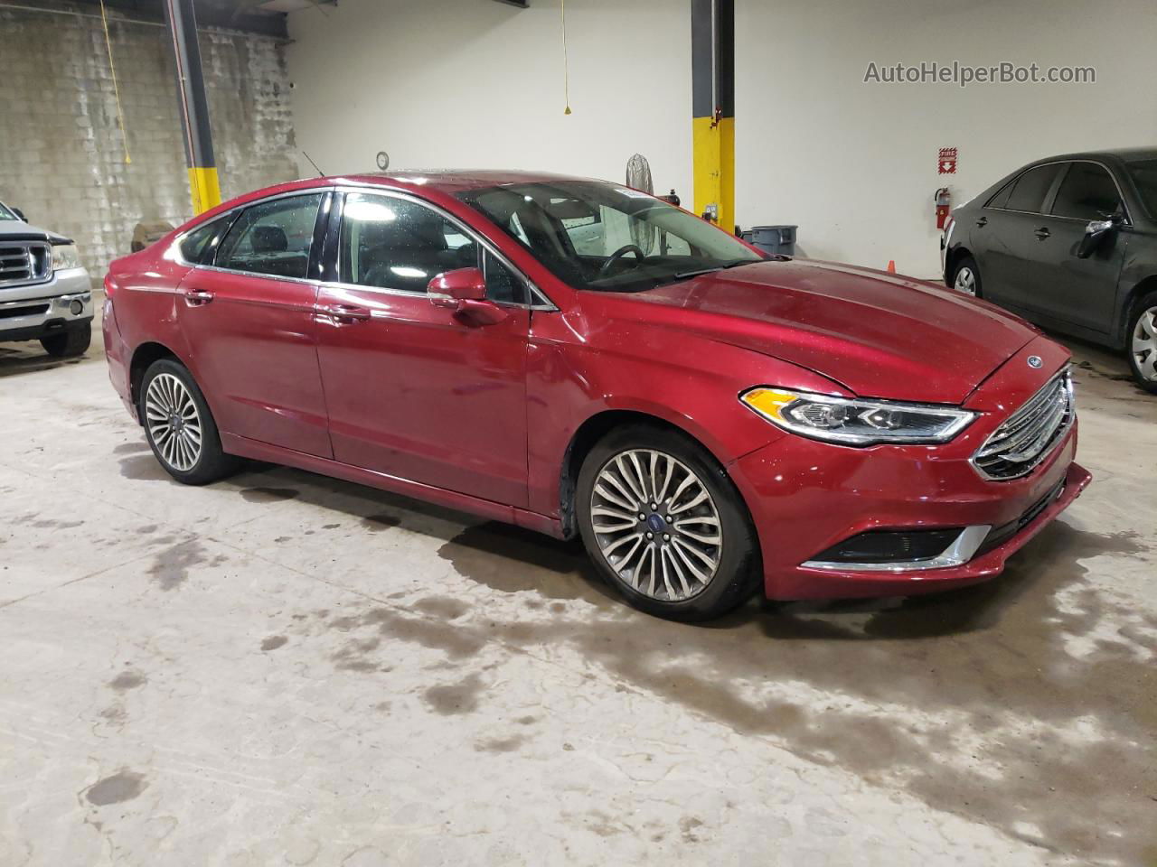 2018 Ford Fusion Se Maroon vin: 3FA6P0HD2JR164502