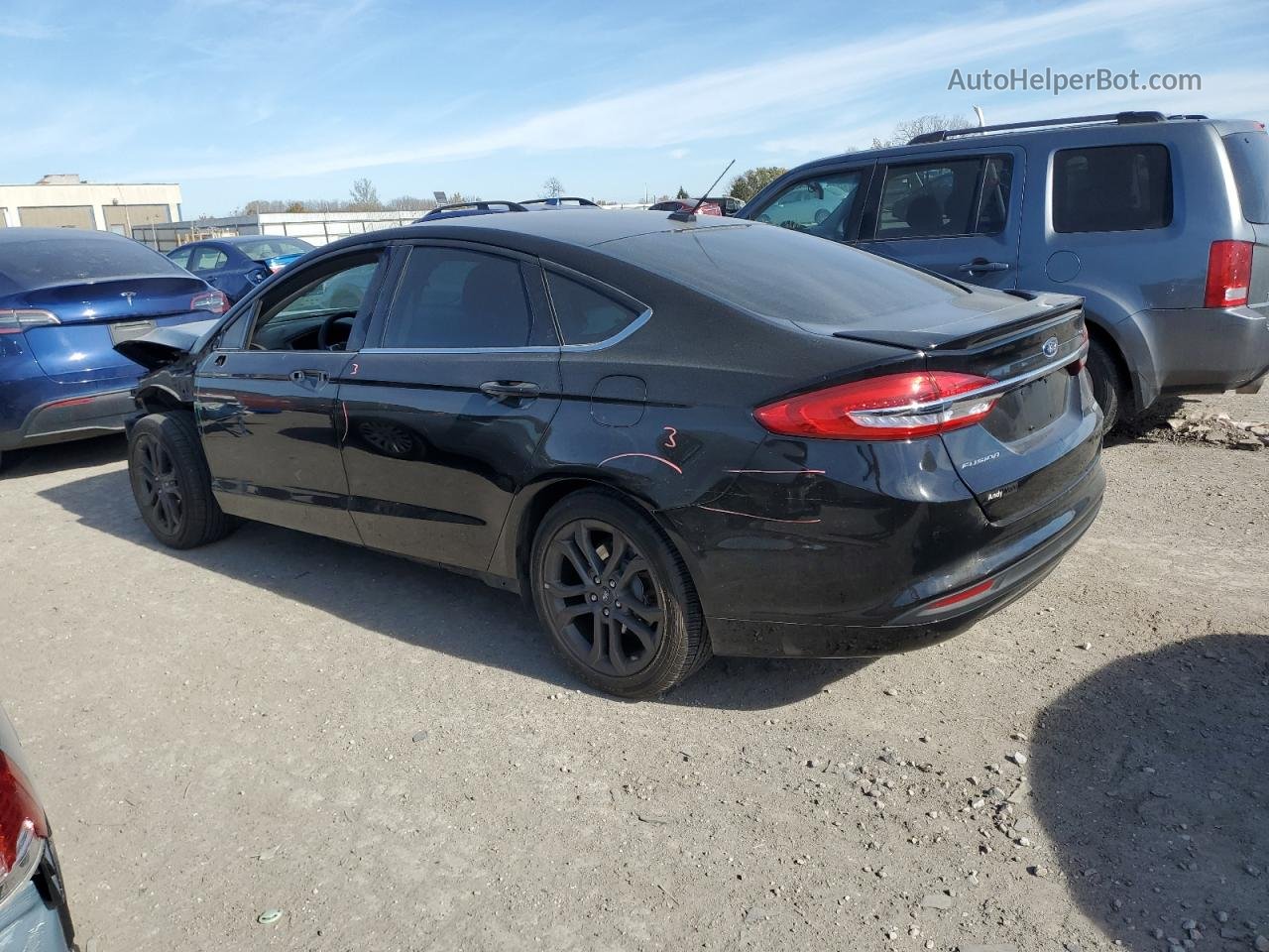 2018 Ford Fusion Se Black vin: 3FA6P0HD2JR245435