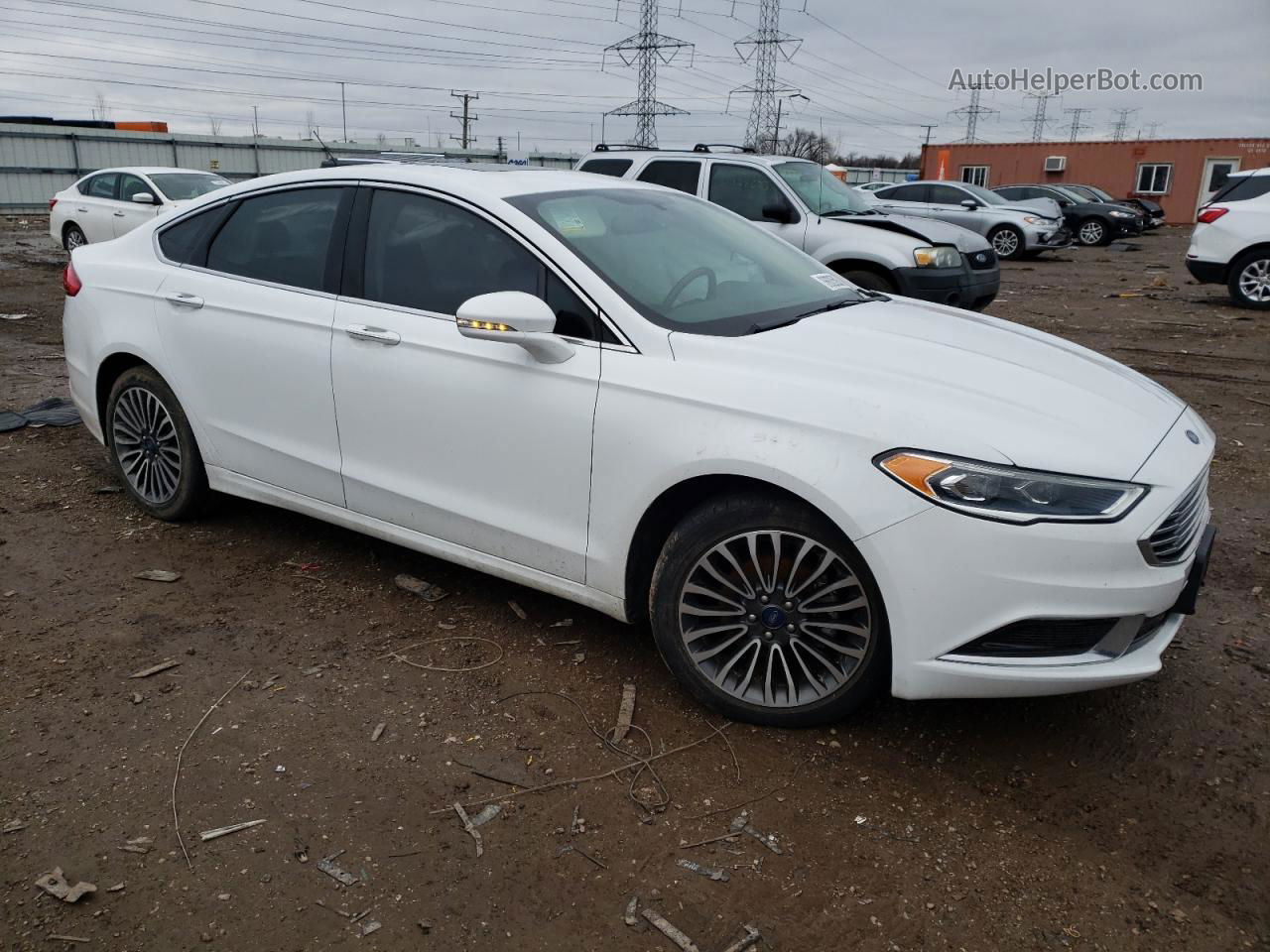 2018 Ford Fusion Se White vin: 3FA6P0HD2JR255821