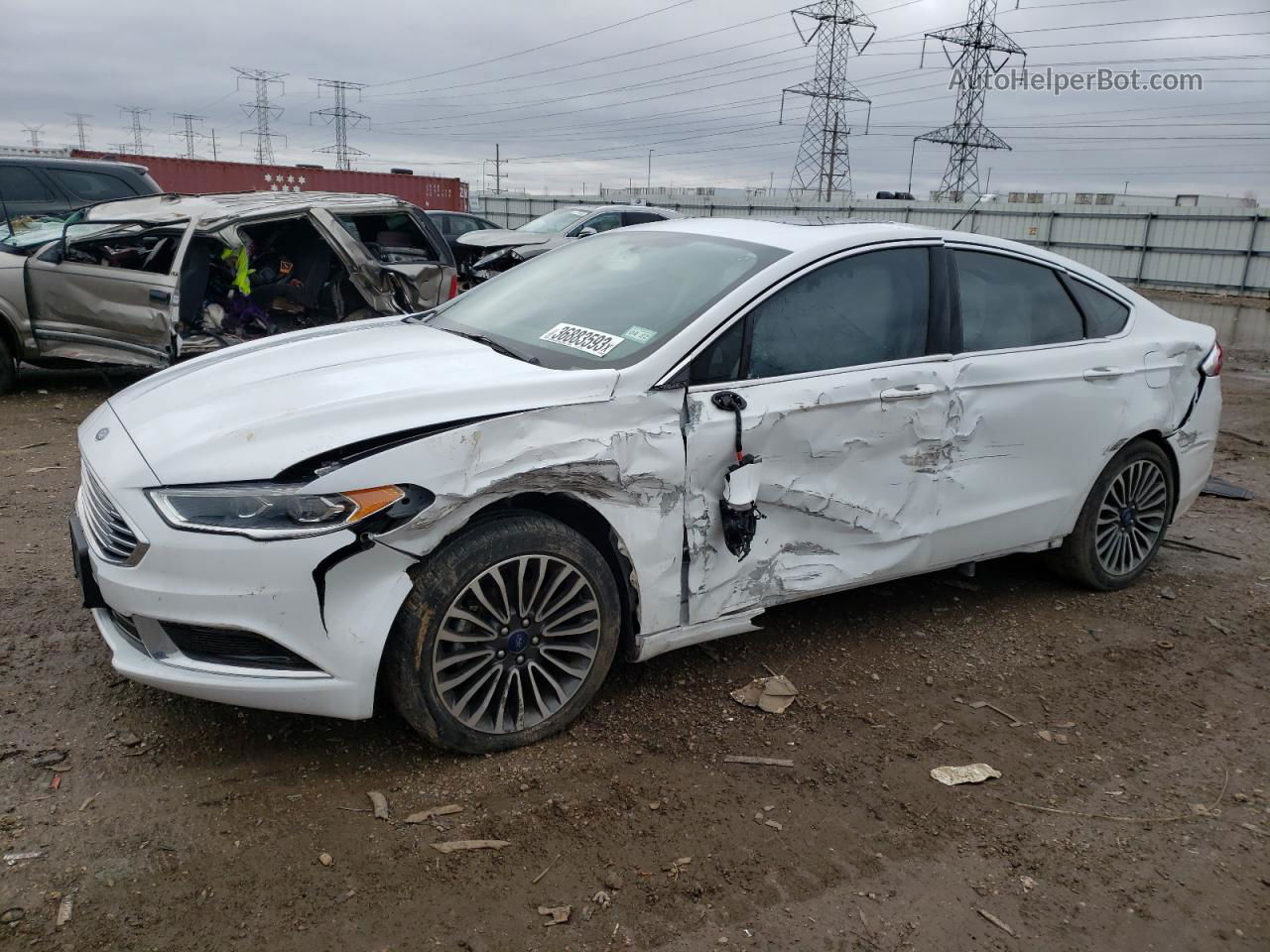 2018 Ford Fusion Se White vin: 3FA6P0HD2JR255821