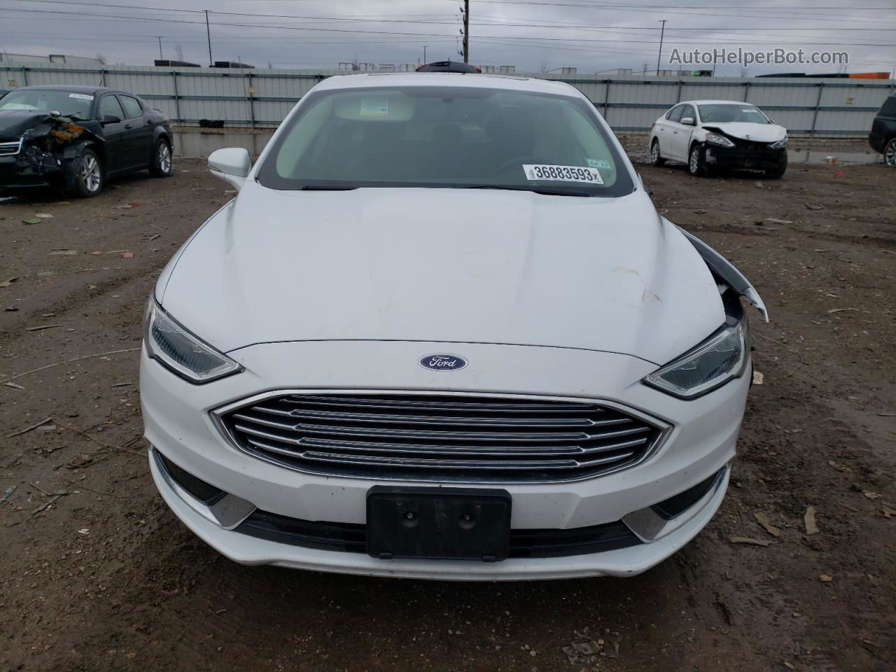 2018 Ford Fusion Se White vin: 3FA6P0HD2JR255821