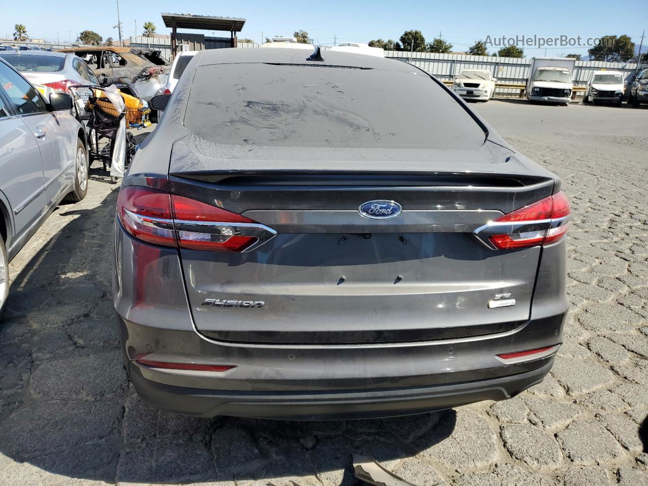 2019 Ford Fusion Se Gray vin: 3FA6P0HD2KR135485