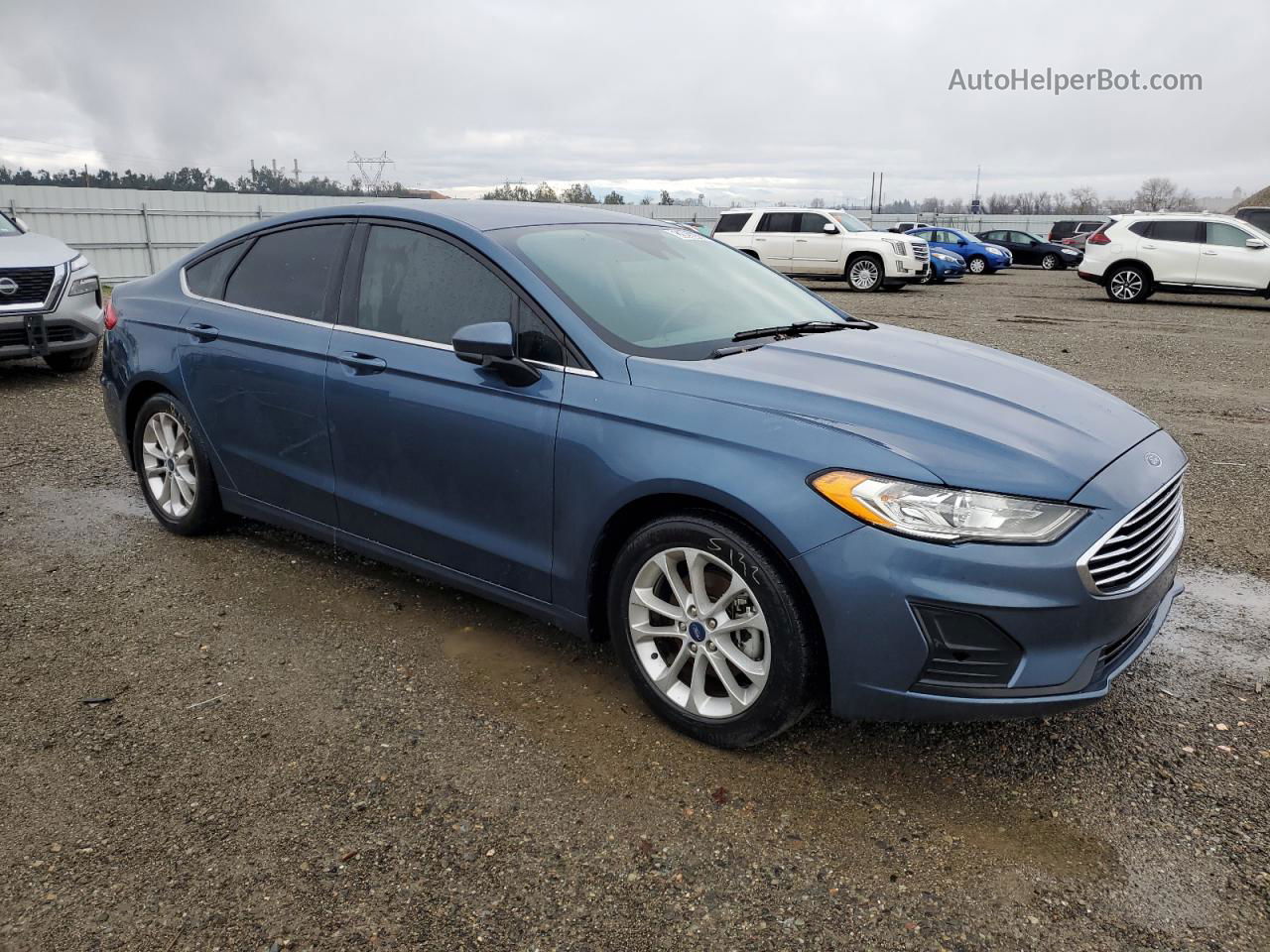 2019 Ford Fusion Se Blue vin: 3FA6P0HD2KR179325