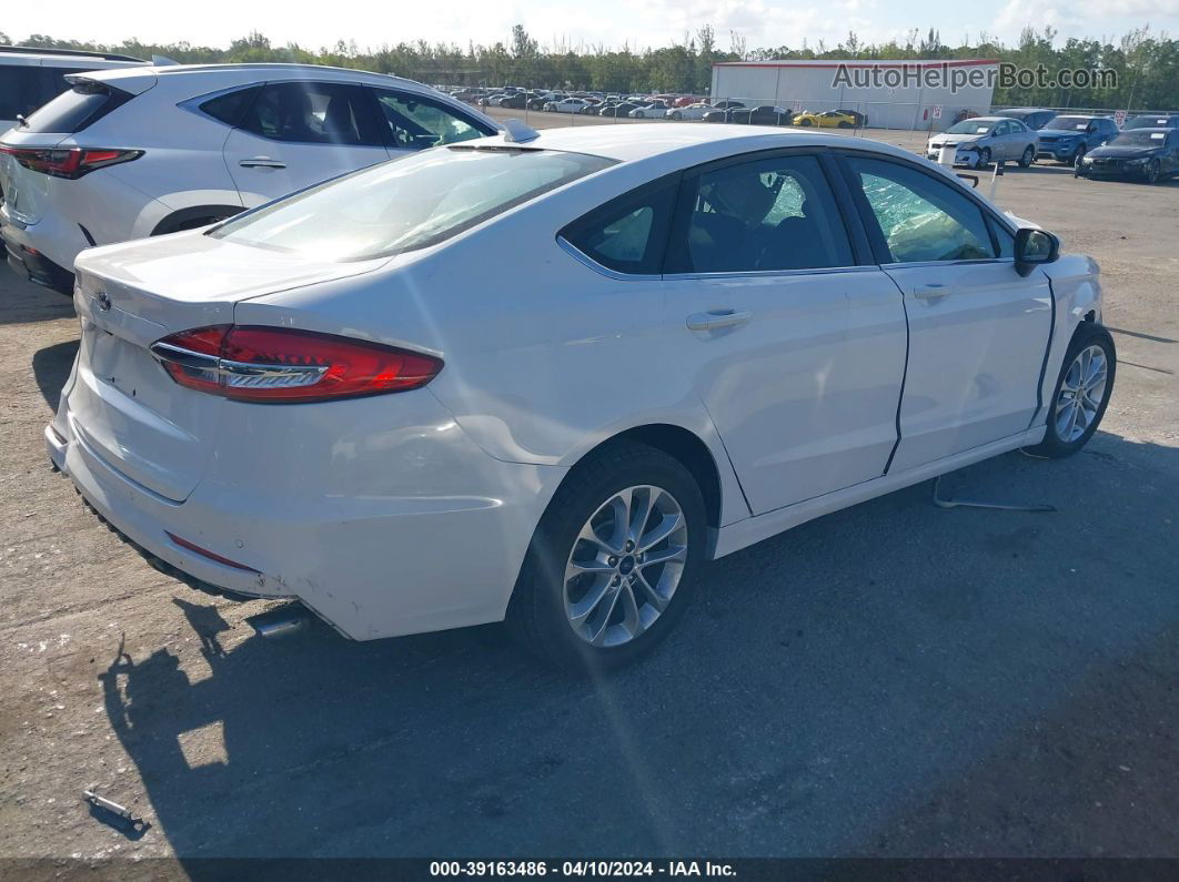 2019 Ford Fusion Se White vin: 3FA6P0HD2KR238888