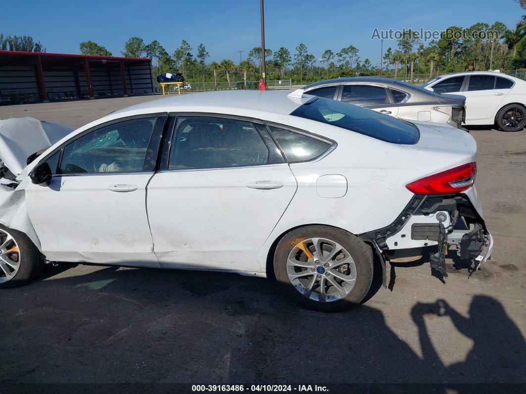 2019 Ford Fusion Se White vin: 3FA6P0HD2KR238888