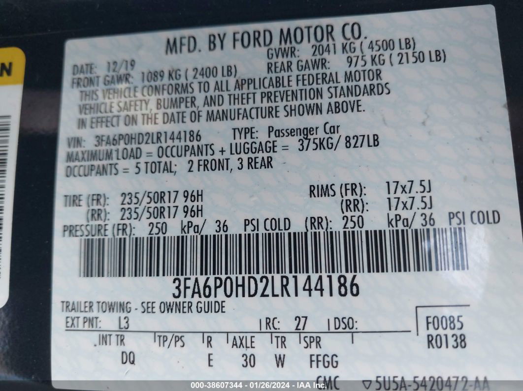 2020 Ford Fusion Se Серый vin: 3FA6P0HD2LR144186