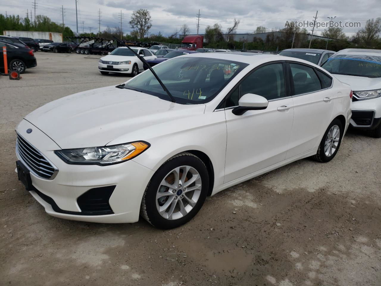 2020 Ford Fusion Se White vin: 3FA6P0HD2LR164020