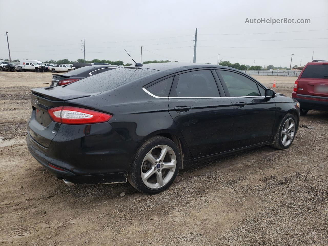 2014 Ford Fusion Se Black vin: 3FA6P0HD3ER315465