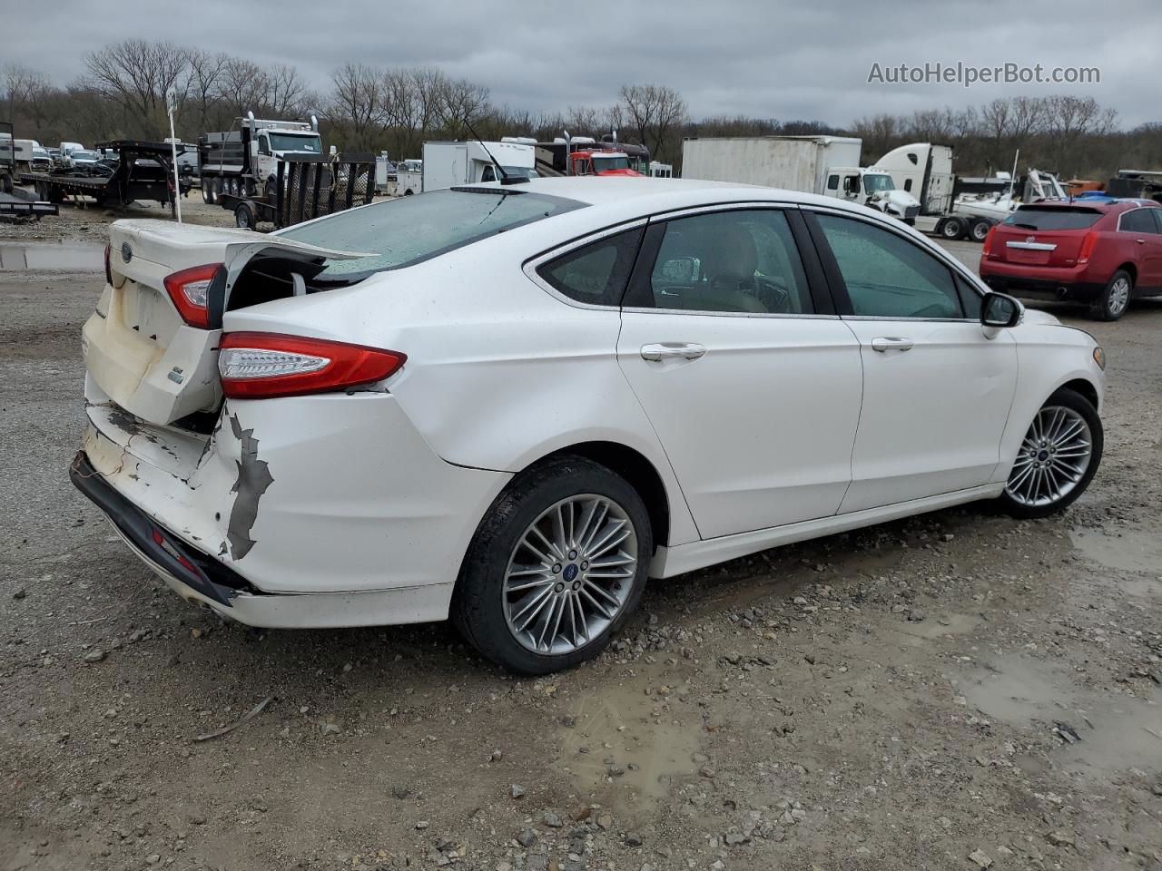 2015 Ford Fusion Se White vin: 3FA6P0HD3FR169747