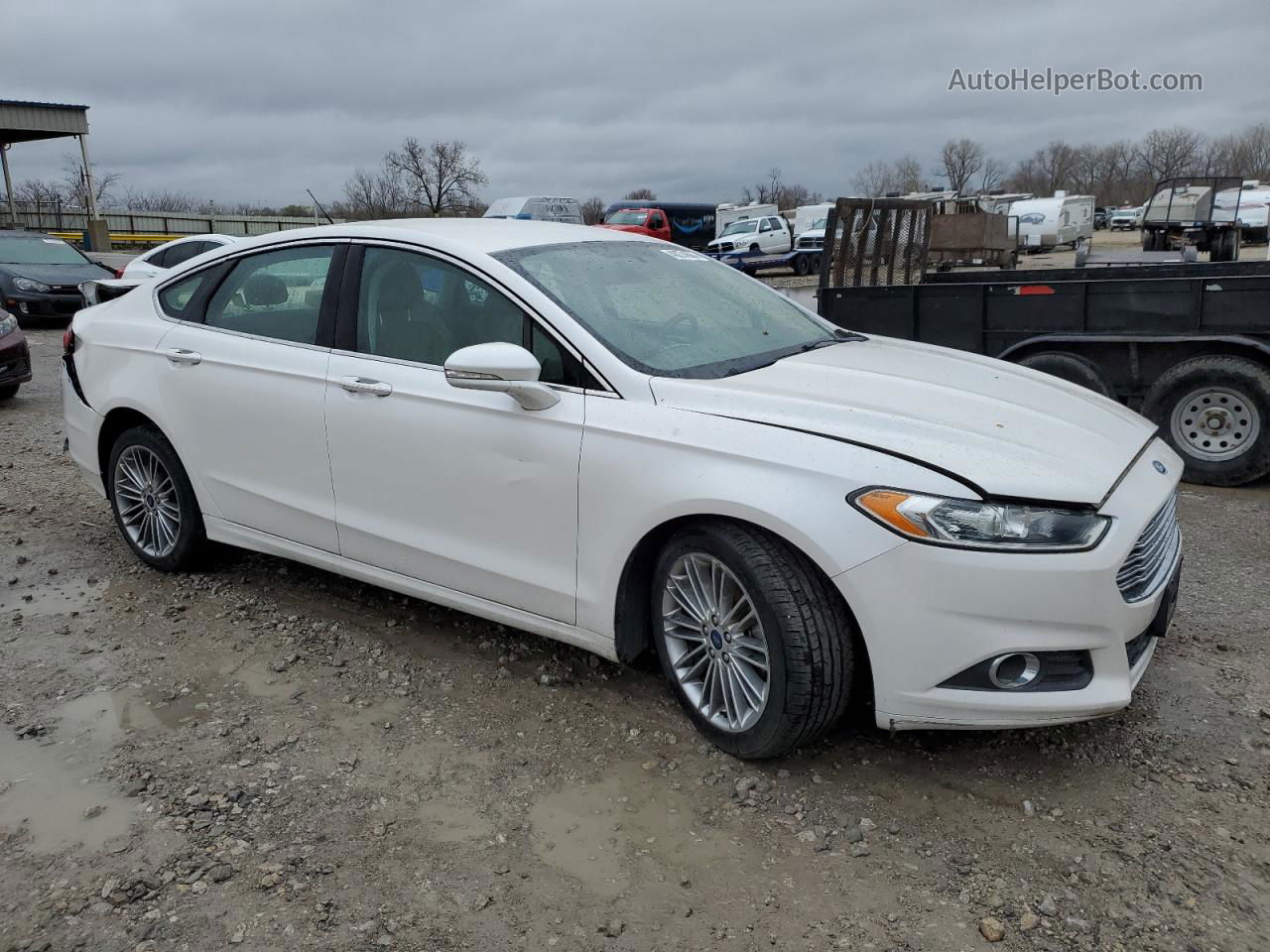 2015 Ford Fusion Se White vin: 3FA6P0HD3FR169747