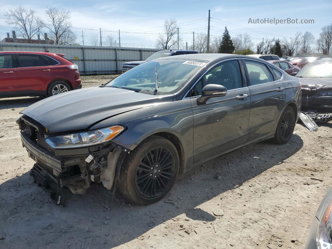 2016 Ford Fusion Se Gray vin: 3FA6P0HD3GR232167