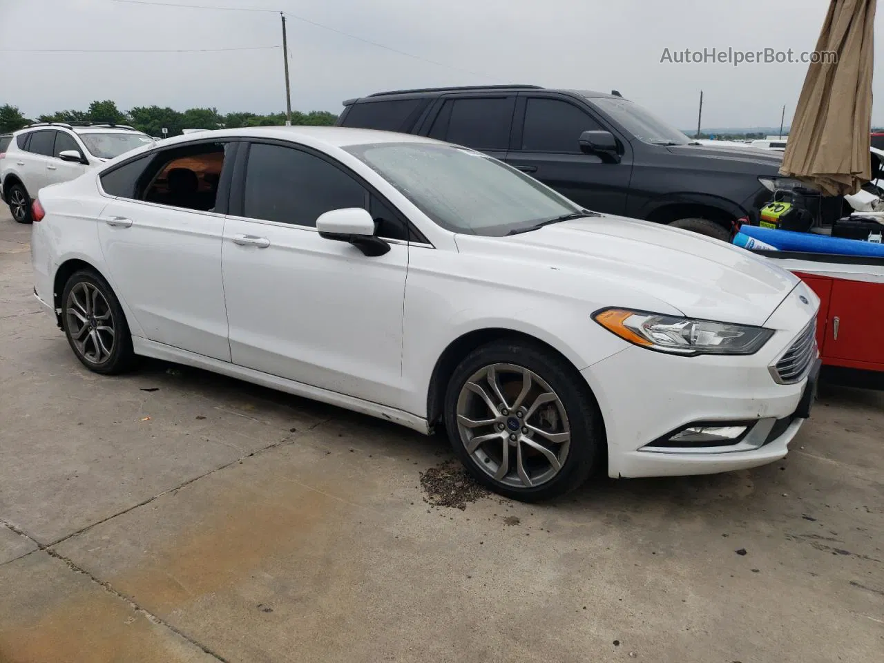 2017 Ford Fusion Se White vin: 3FA6P0HD3HR264263