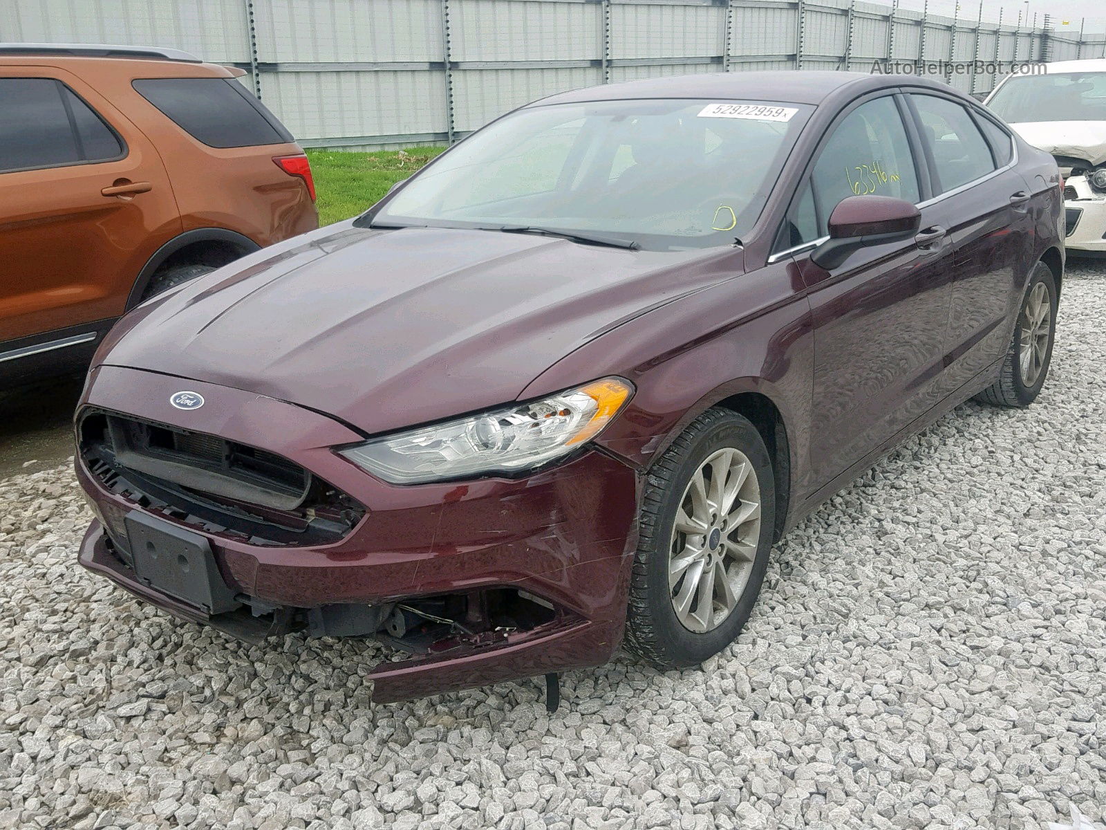 2017 Ford Fusion Se Бордовый vin: 3FA6P0HD3HR283928