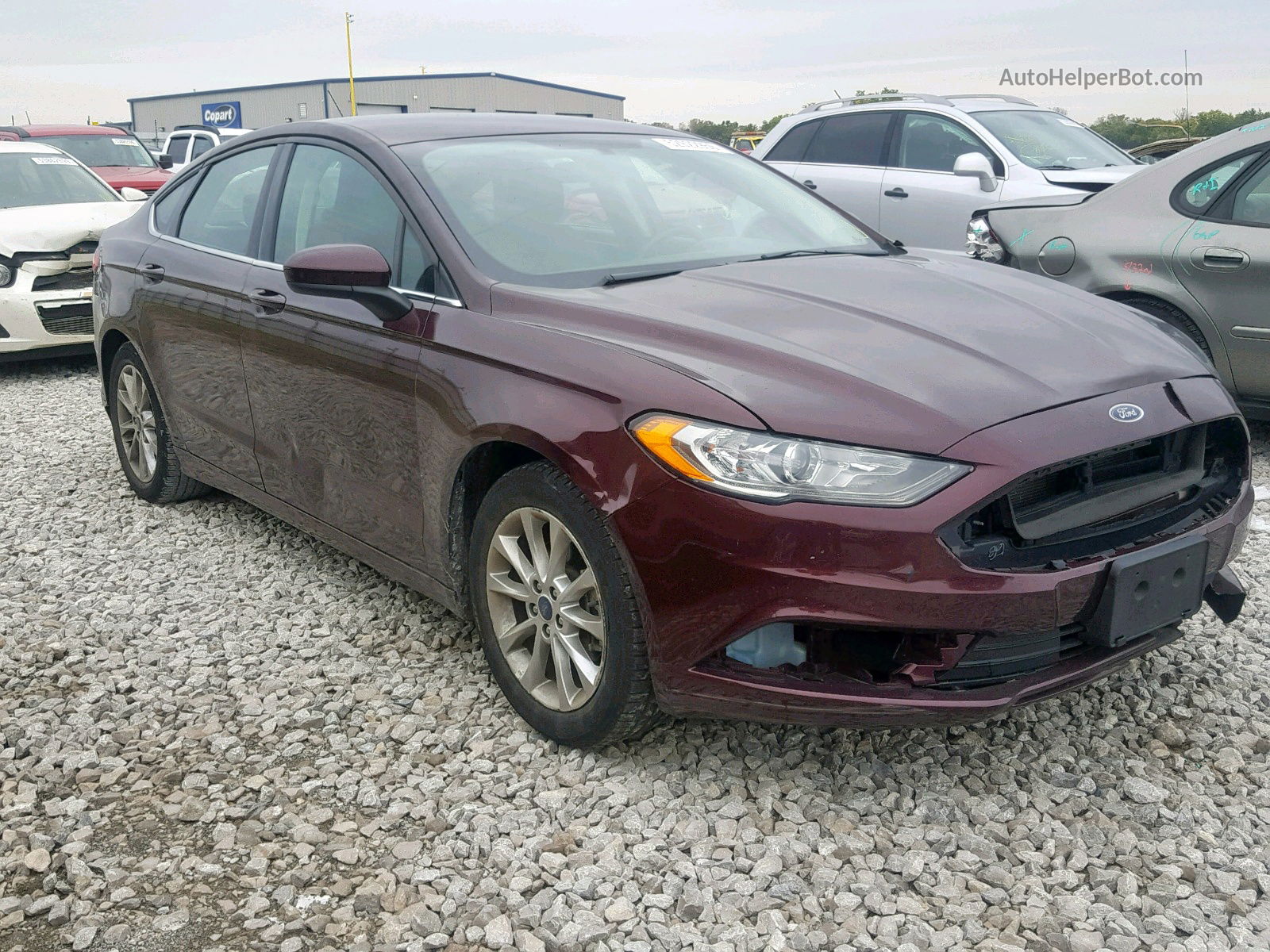 2017 Ford Fusion Se Burgundy vin: 3FA6P0HD3HR283928