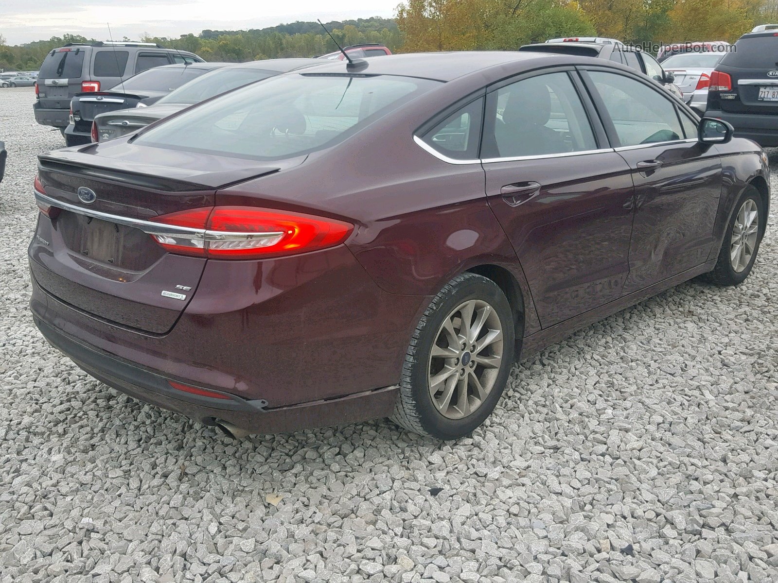 2017 Ford Fusion Se Burgundy vin: 3FA6P0HD3HR283928