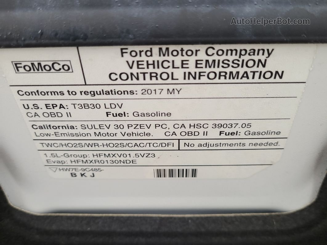 2017 Ford Fusion Se vin: 3FA6P0HD3HR317382