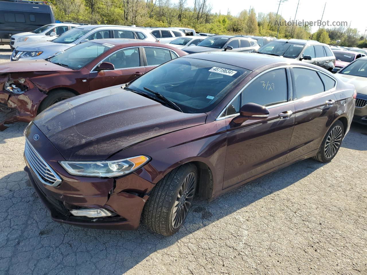 2017 Ford Fusion Se Бордовый vin: 3FA6P0HD3HR353136