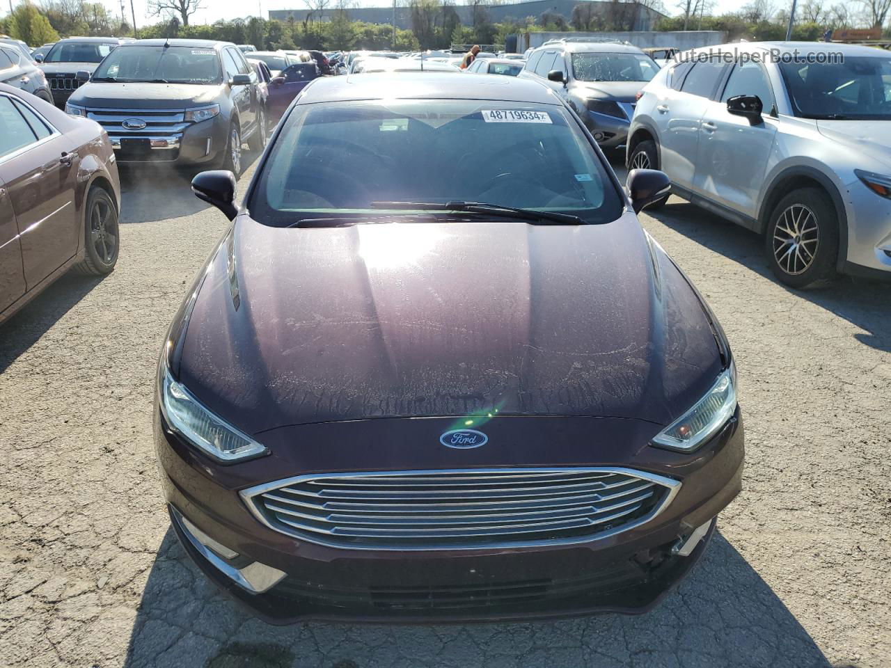 2017 Ford Fusion Se Burgundy vin: 3FA6P0HD3HR353136