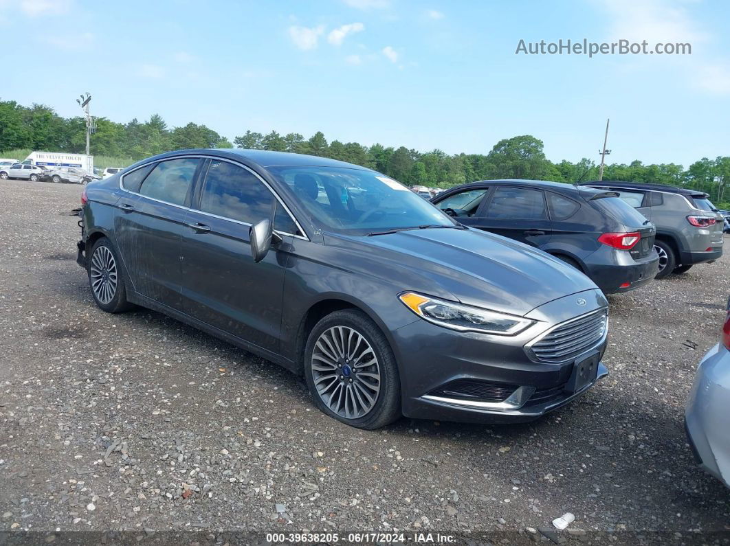 2018 Ford Fusion Se Gray vin: 3FA6P0HD3JR142640