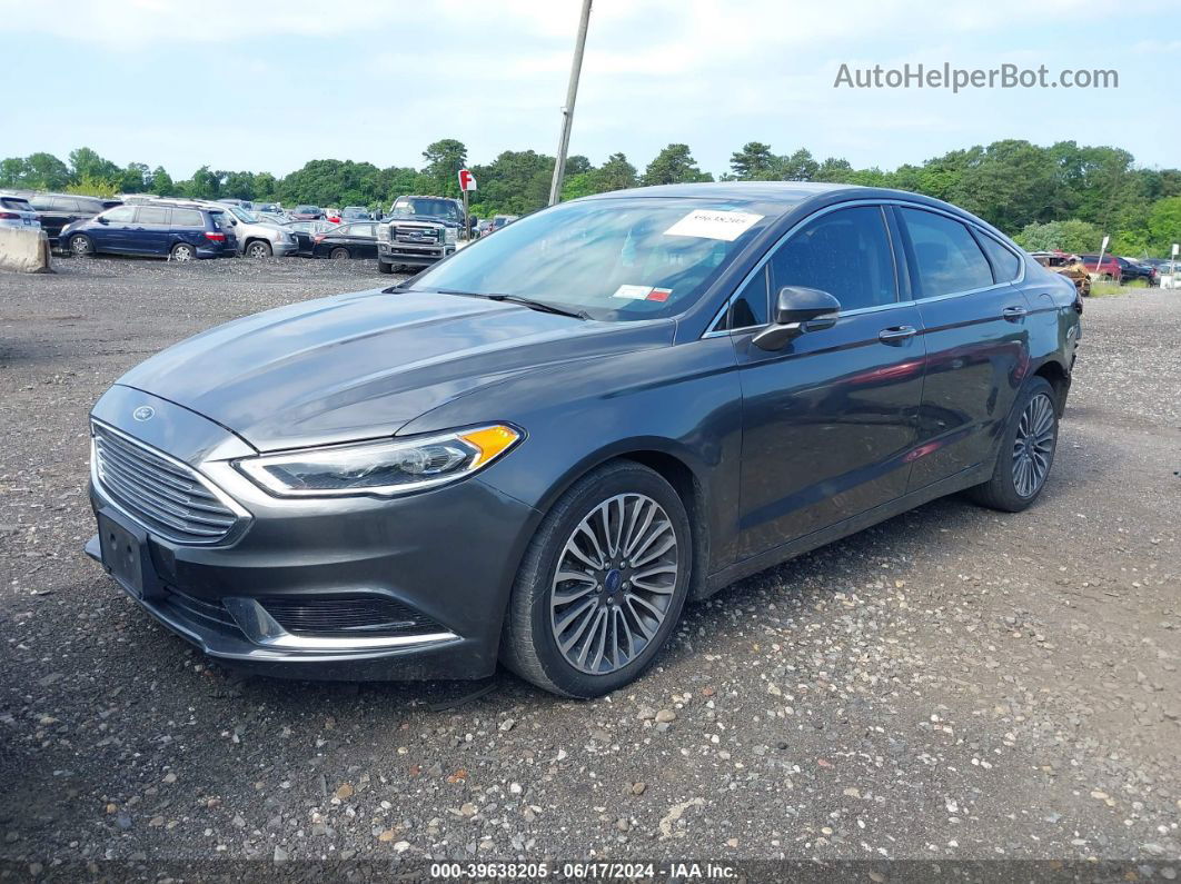 2018 Ford Fusion Se Gray vin: 3FA6P0HD3JR142640