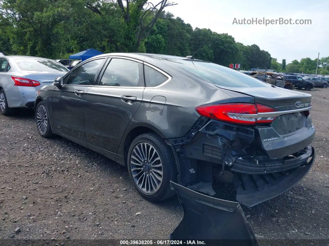 2018 Ford Fusion Se Gray vin: 3FA6P0HD3JR142640