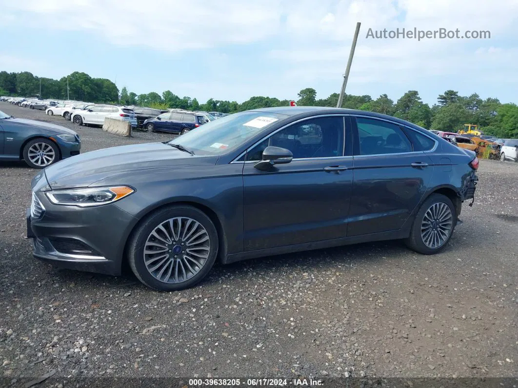 2018 Ford Fusion Se Gray vin: 3FA6P0HD3JR142640