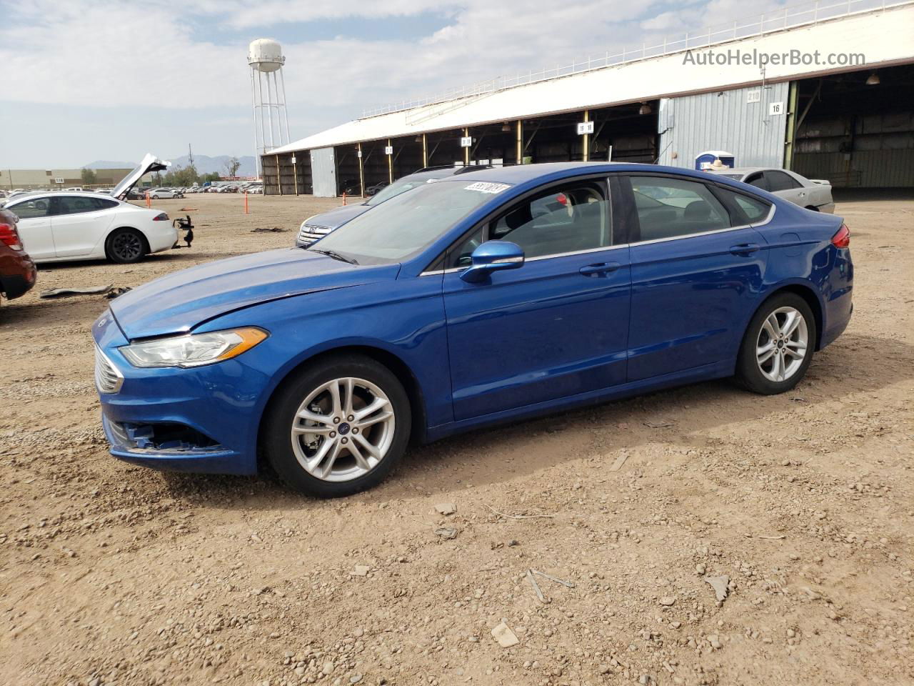 2018 Ford Fusion Se Blue vin: 3FA6P0HD3JR156649