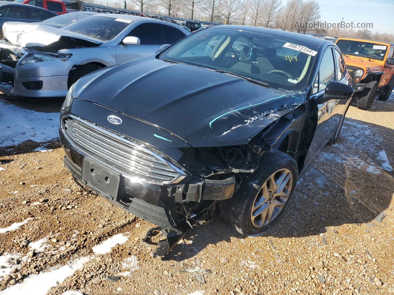 2018 Ford Fusion Se Black vin: 3FA6P0HD3JR199940